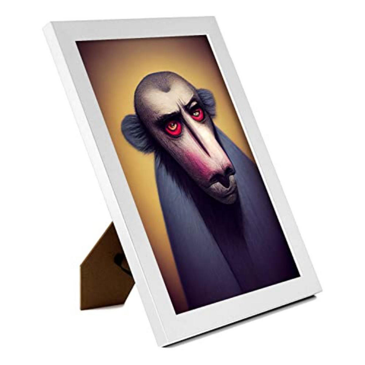 POSTER Set mit 4 Neugierig Tier im T Burton Goth Stil A4 Weißer Rahmen - Weiß, Papier (29.7/3cm) - Nacnic