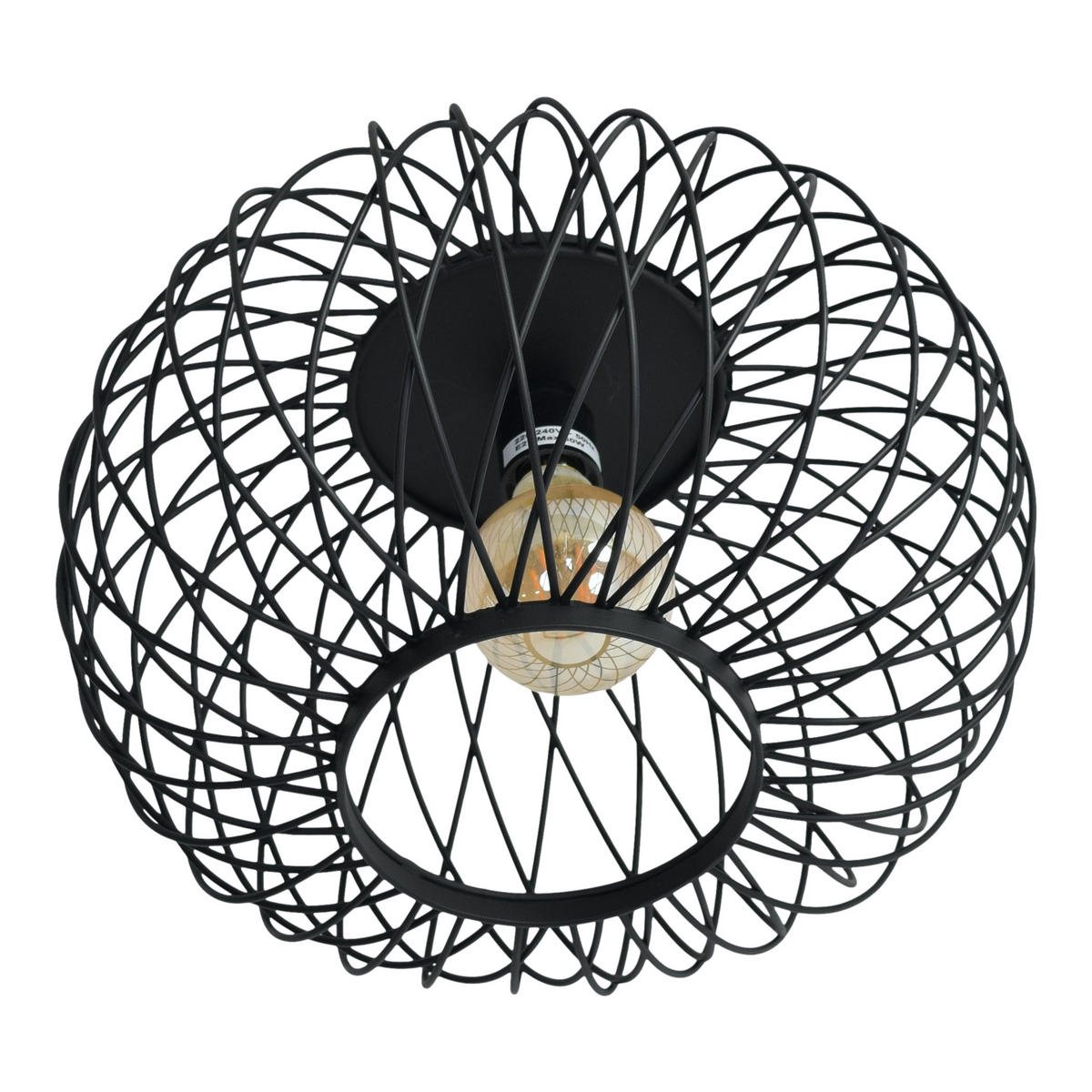 DECKENLEUCHTEN Twist Schwarz - Schwarz, Metall (37/37/24cm) - Urban Interiors