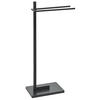 HANDTUCHSTÄNDER Stahlschwarz 45x86 cm Selva - Schwarz, Metall (45/86/20cm) - Beliani