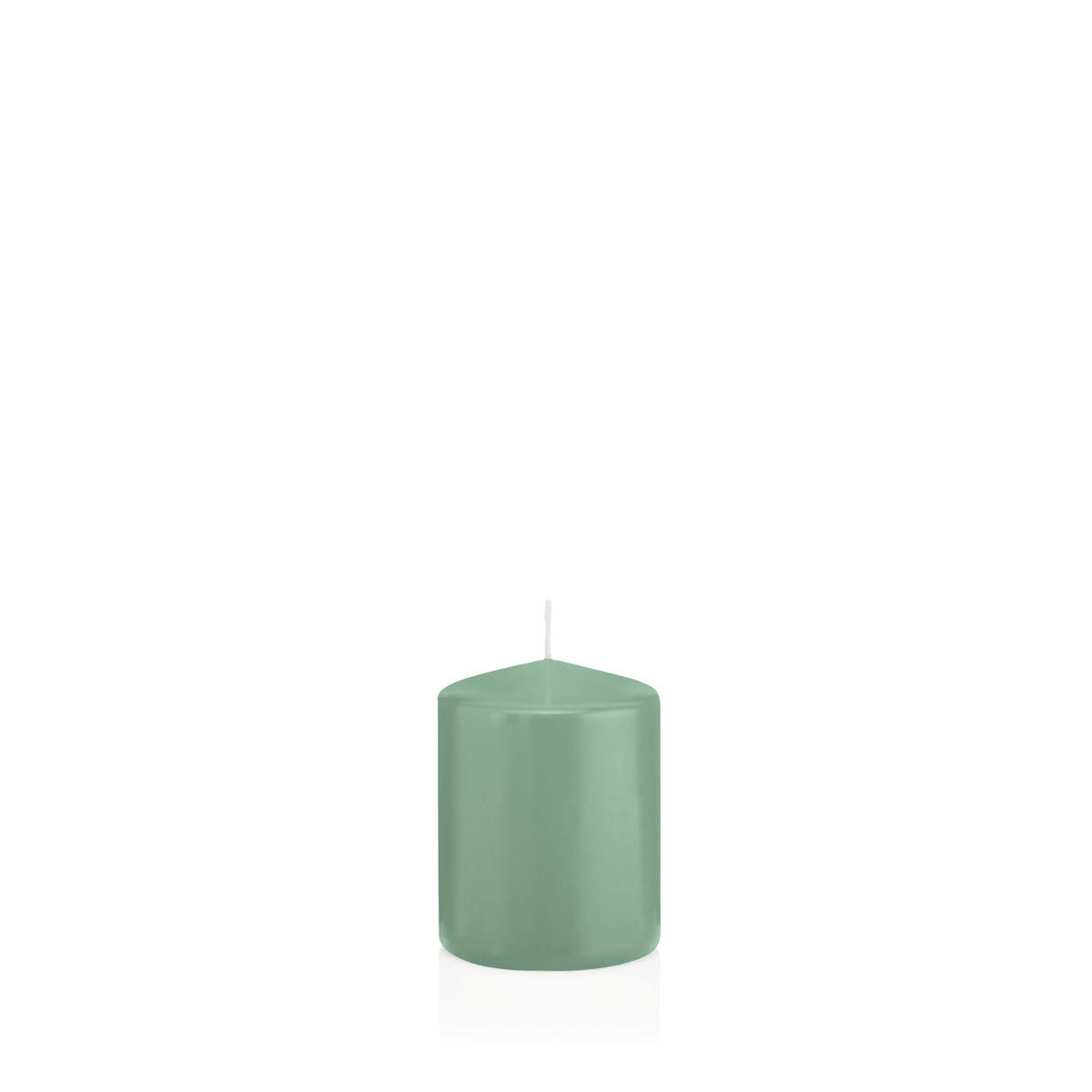 STUMPENKERZEN Reseda Ø 58 x 80 mm, 16 Stück - Eukalyptusholzfarben, Paraffin (6/8cm) - Wiedemann Kerzen