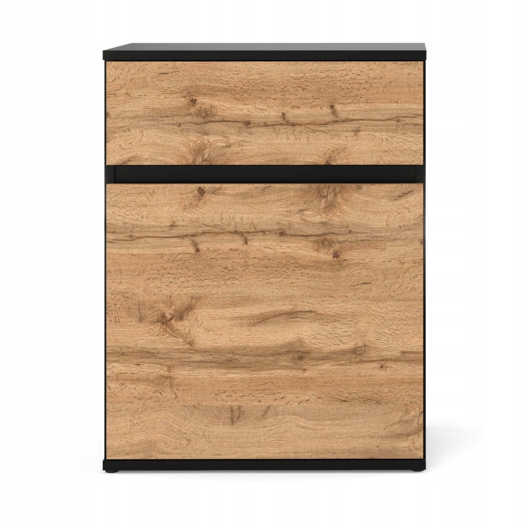 KOMMODE MIT SCHUBLADE – SCHWARZ WOTAN - Eiche Wotan/Schwarz, Holz (60/78/35cm) - Stiv Meble