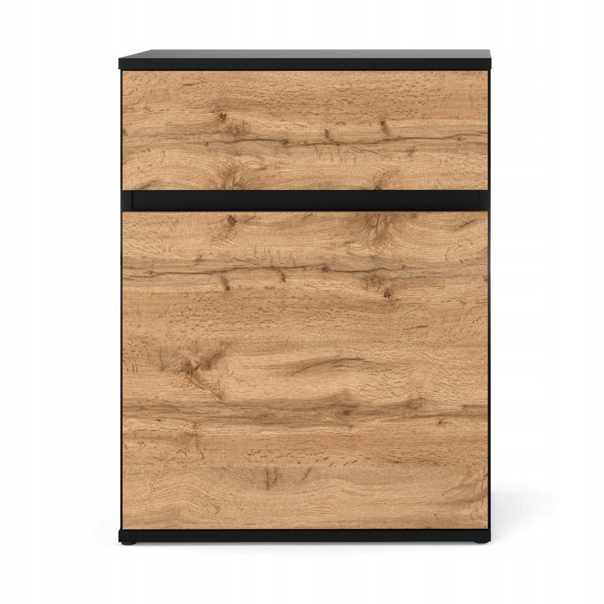 KOMMODE MIT SCHUBLADE – SCHWARZ WOTAN - Eiche Wotan/Schwarz, Holz (60/78/35cm) - Stiv Meble
