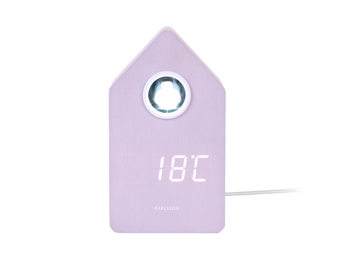 WECKER Cuckoo Lila 9/9/15.8 cm - Lila, Holz (9/15.8/9cm) - Karlsson