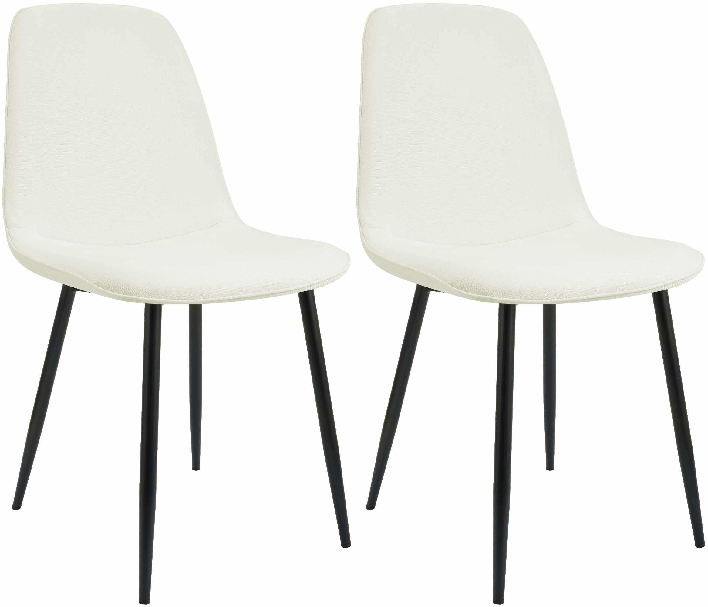 ESSZIMMERSTUHL 2er Set Stoff Creme - Creme/Schwarz, Textil/Metall (45/88/54cm) - CLP