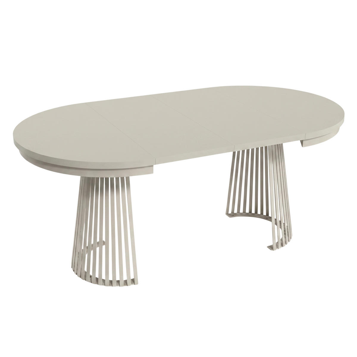 ESSTISCH Lumi im Loft-Stil, ausziehbar Ø 120–200 cm, Metallbeinen, Kaschmir - Kaschmir/Weiß, Metall (120/120/77cm) - Beautysofa