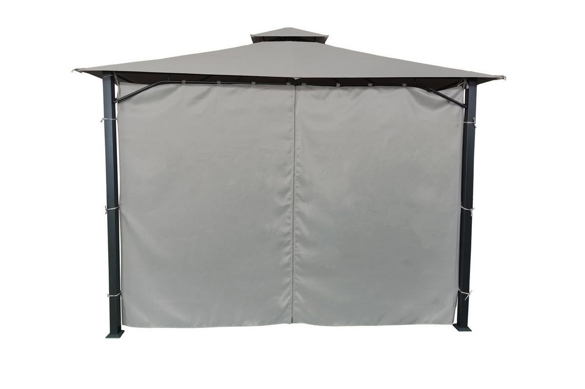 GARTENPAVILLON Sao Hellgrau 3m x 3m - Grau, Metall (300/278/300cm) - Cazeboo