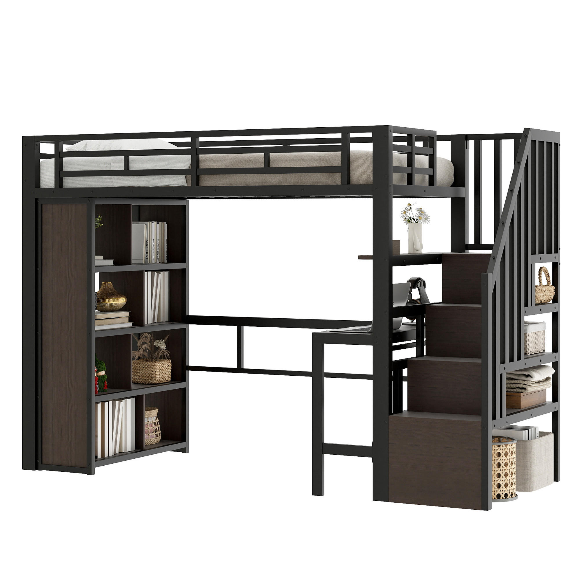 Ivmeu Hochbett Schwarz 90x200 cm