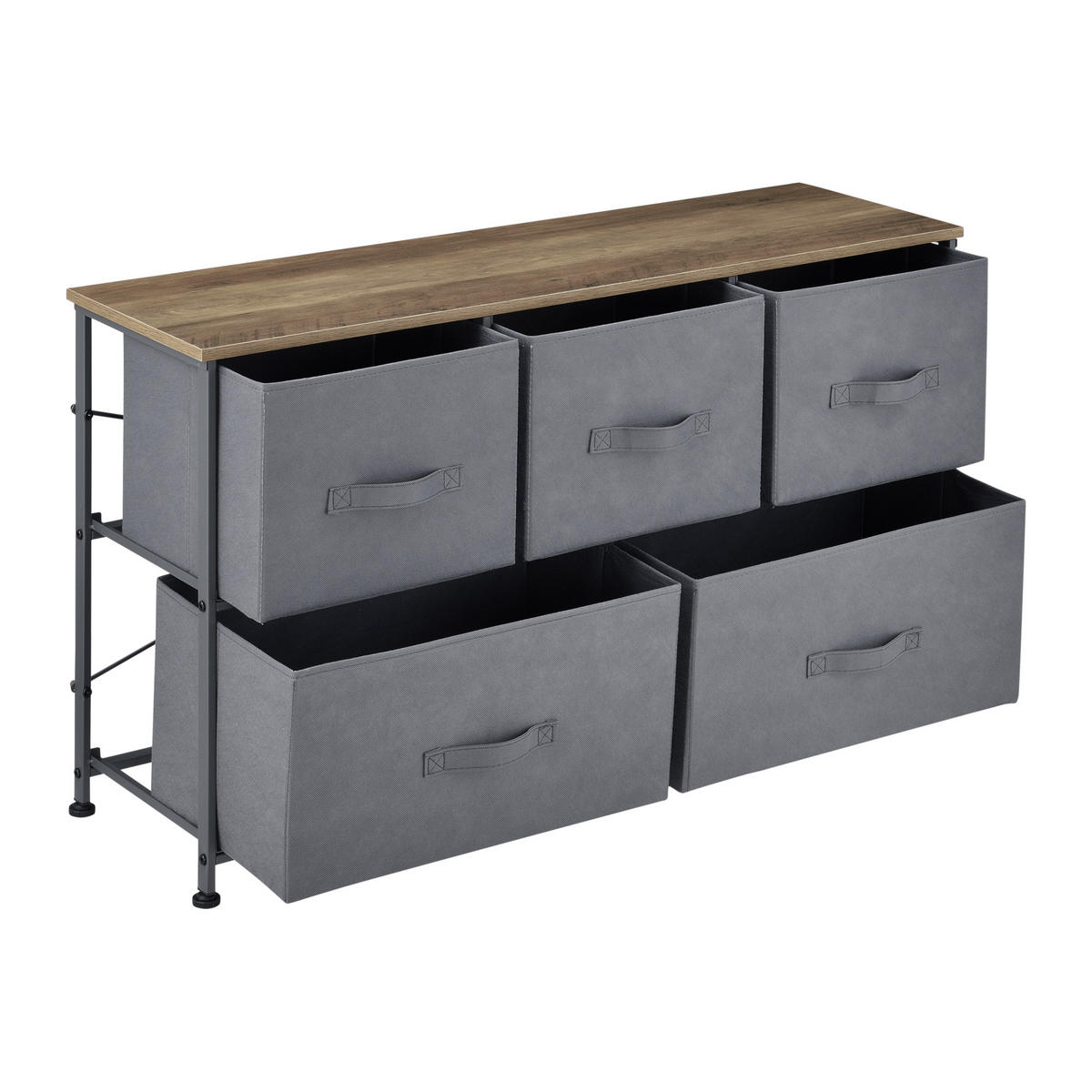 KOMMODE - Braun/Grau, Holzwerkstoff/Textil (100/55/29cm) - pro.tec
