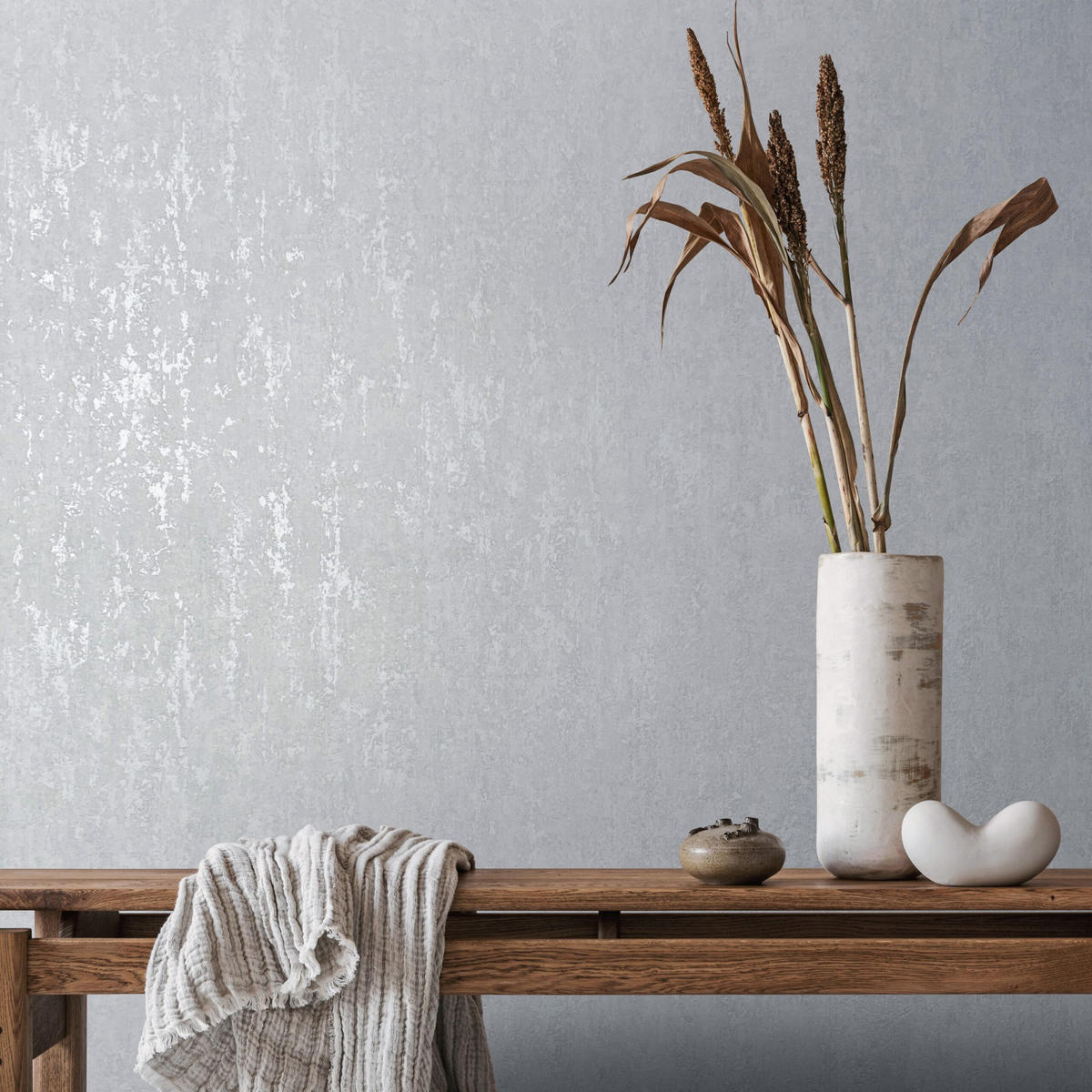 VLIESTAPETE Betonoptik Tapete weiß - Weiß, Papier (53/1005cm) - marburg