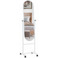 STANDSPIEGEL oval 40/42/155 cm Metall weiß - Weiß, Metall (40/155/42cm) - CLP