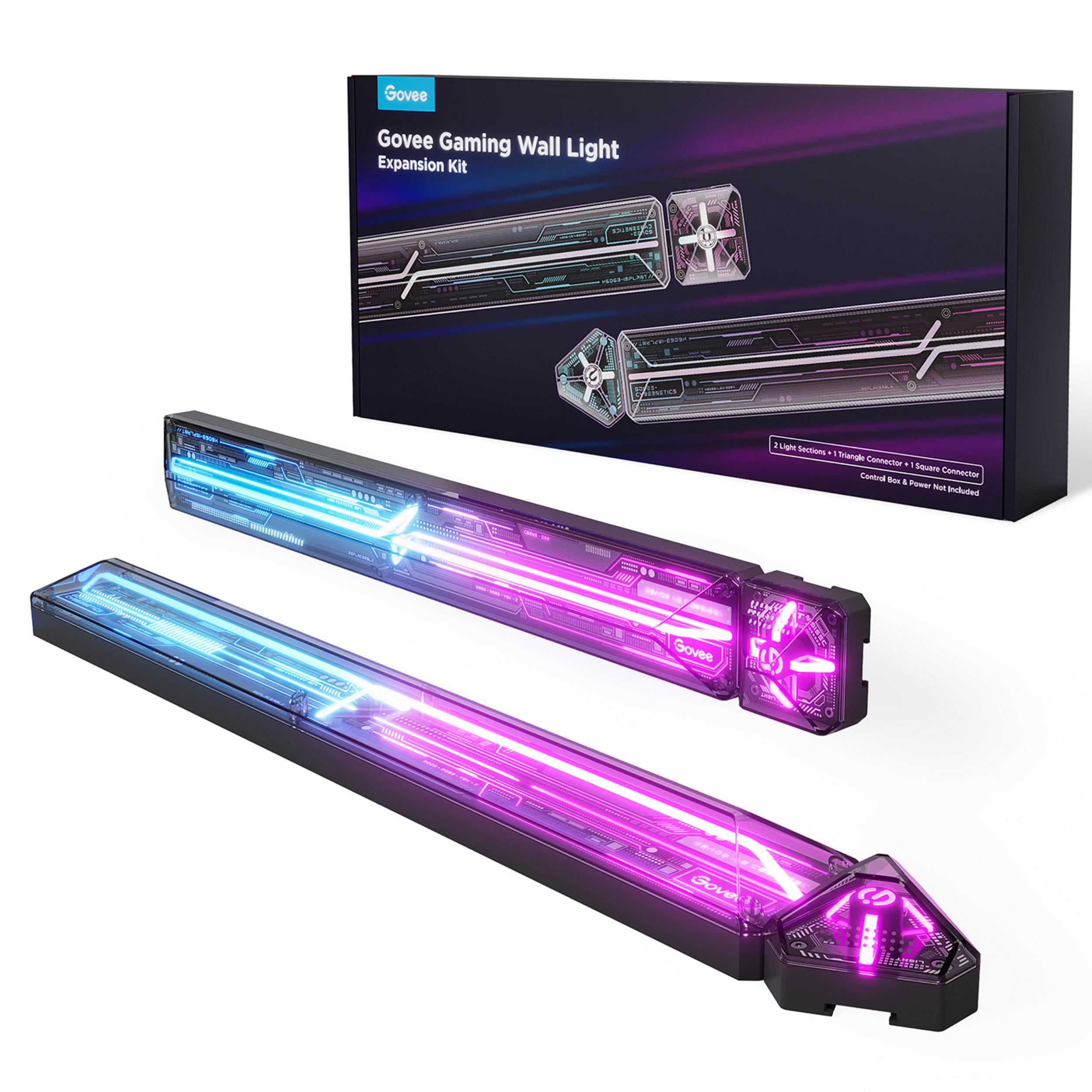 WANDLEUCHTE Gaming Erweiterungsset RGBIC, 4-tlg., 37 cm - Multicolor, Kunststoff (4.5/37.1/3cm) - Govee