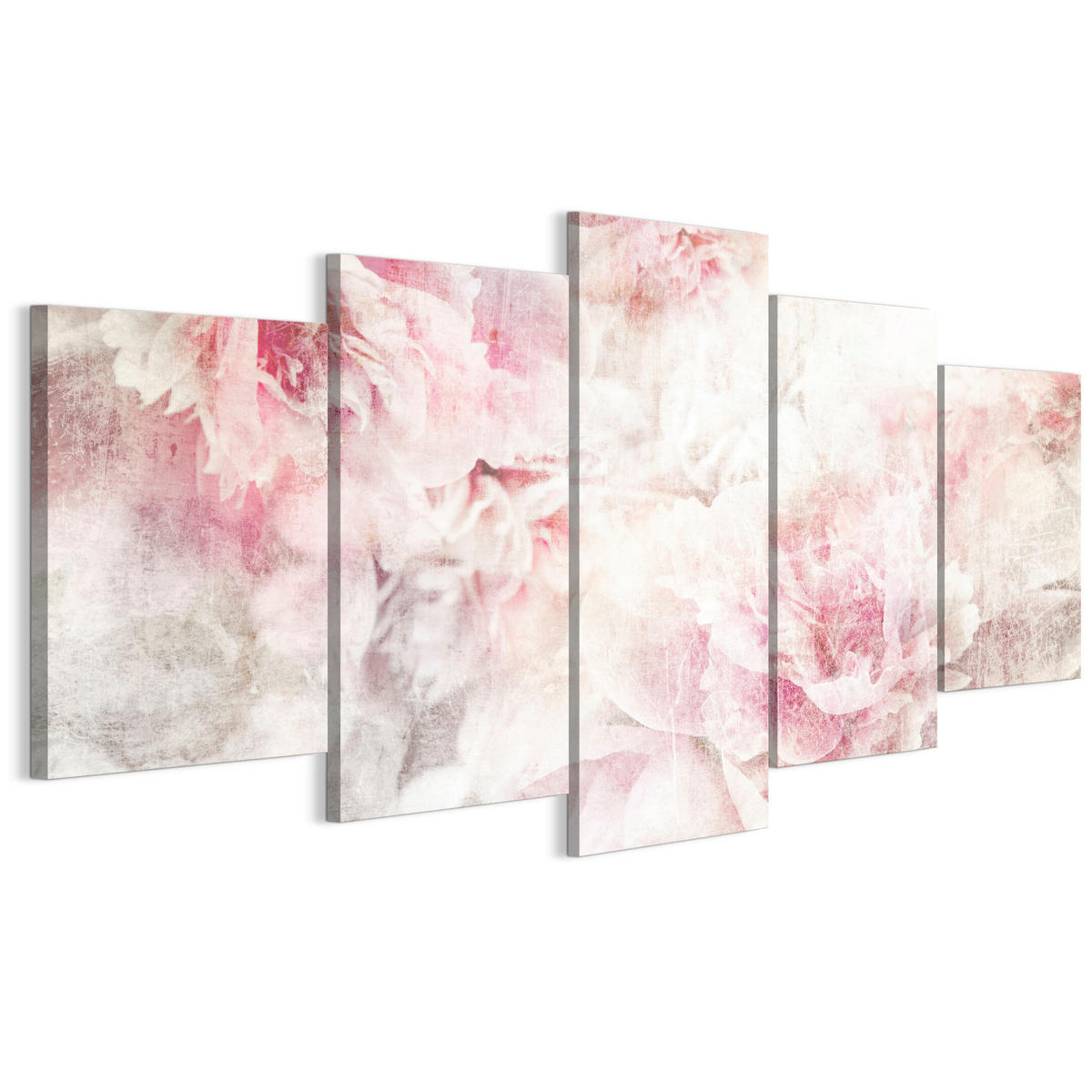 LEINWANDBILD Pfingstrosen 5-tlg. 200x100 cm - Multicolor, Holz (200/100cm) - LUMASOUL