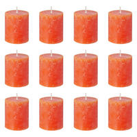 STUMPENKERZE (12er Set) Rustic - Orange, Paraffin (8cm) - Butlers