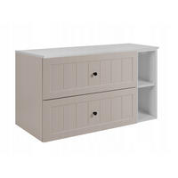 WASCHBECKUNTERSCHRANK GUSTO 100 cm mit Arbeitsplatte Farbe: Mattweiß mit einem Regal Kaschmir - Kaschmir/Weiß, Holzwerkstoff (100/58/46cm) - Rodan