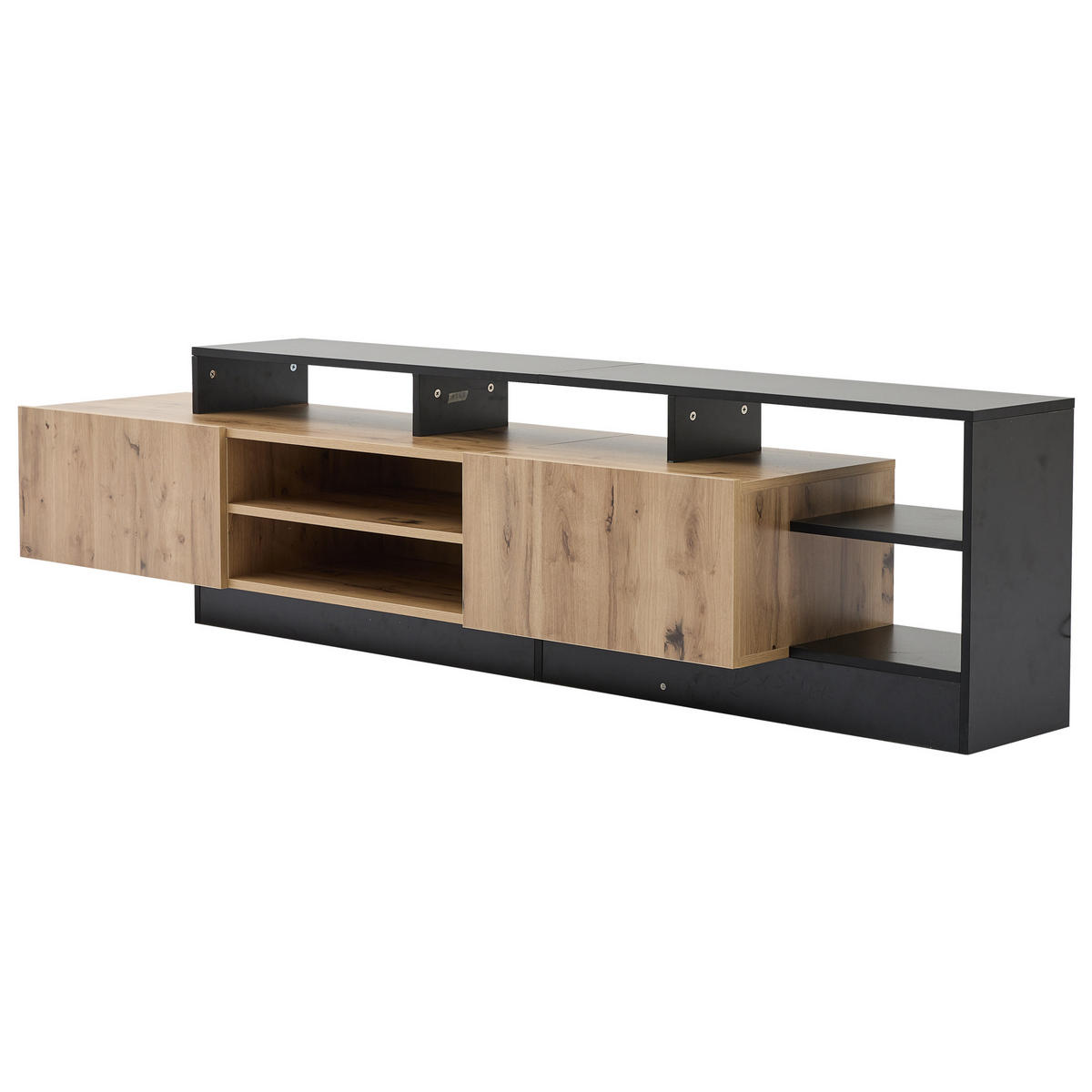 LOWBOARD DE-40310 mit LED-Beleuchtung Holz/Schwarz - Schwarz, Holzwerkstoff (40/48.5/190cm) - ComfortXL