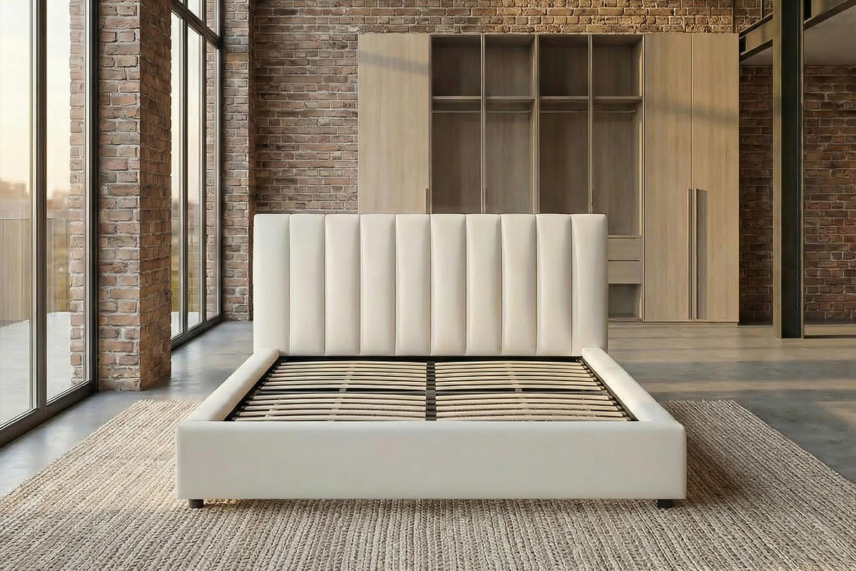 POLSTERBETT CATTURA Cremeweiß Velvet - Creme/Weiß, Textil (180/200cm) - KAWOLA