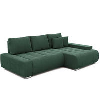 ECKSOFA NIKO Rechts, mit Schlaffunktion und Bettkasten, Grün - Grün, Textil (227/153cm) - Idohome