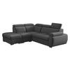 ECKSOFA Boston 2RR1P, Seite: Links PUFAP+R+1P(65)+2R - Silberfarben/Grau, Holz/Textil (260/230cm) - MIRJAN24
