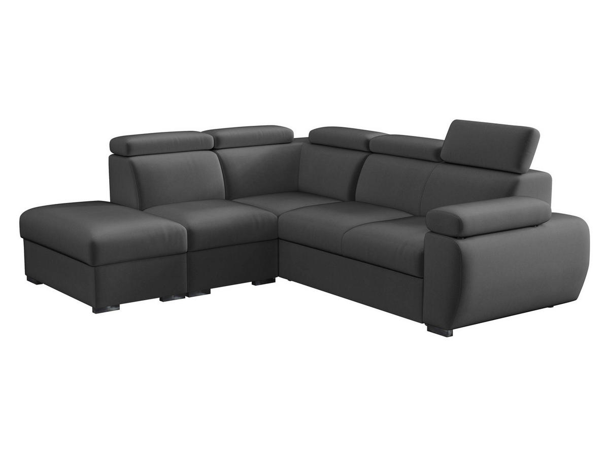 ECKSOFA Boston 2RR1P, Seite: Links PUFAP+R+1P(65)+2R - Silberfarben/Grau, Holz/Textil (260/230cm) - MIRJAN24