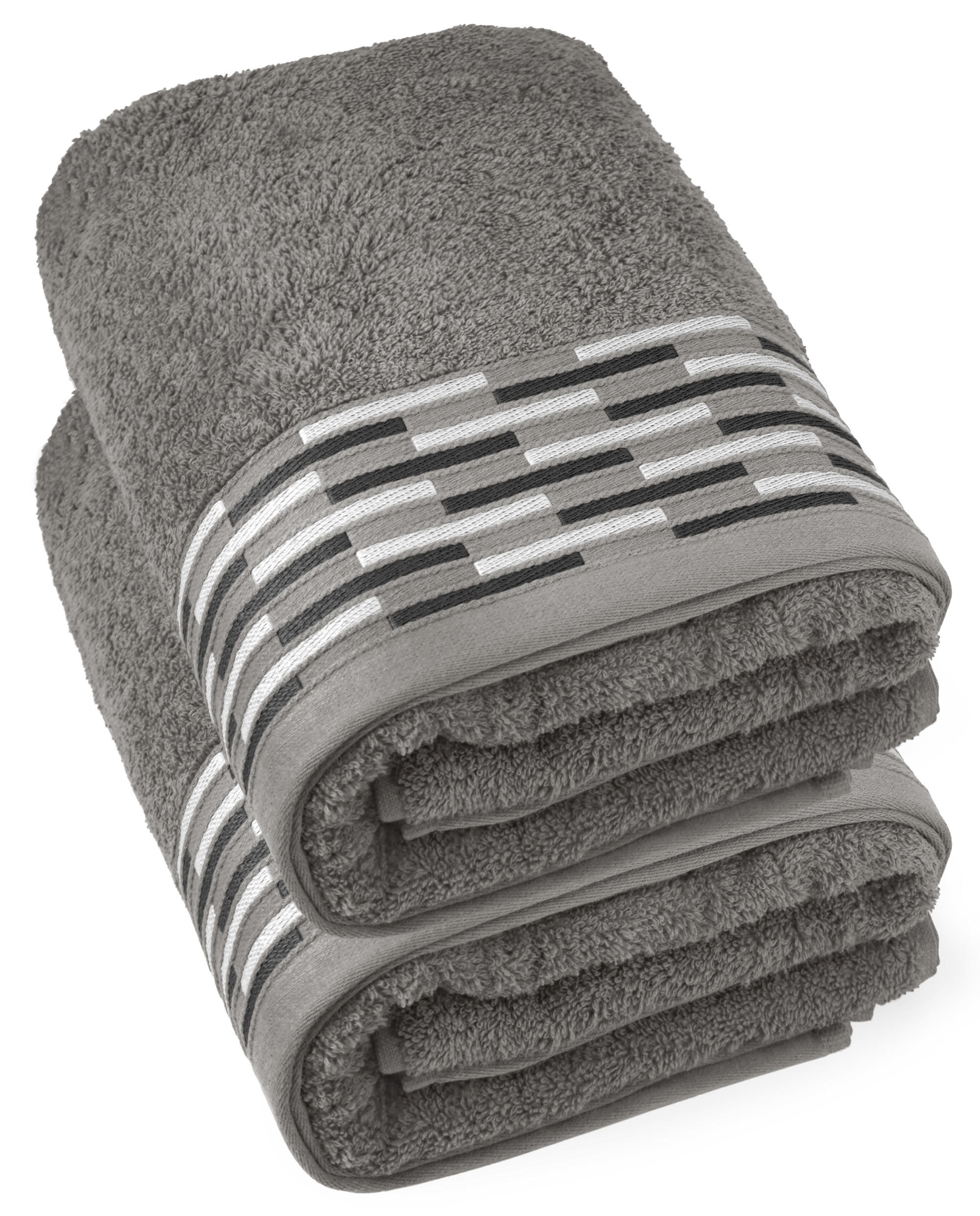 DUSCHTUCH Lugano Dunkelgrau 2er 70x140 cm - Dunkelgrau, Textil (70/140cm) - Lashuma