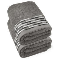 DUSCHTUCH Lugano Dunkelgrau 2er 70x140 cm - Dunkelgrau, Textil (70/140cm) - Lashuma