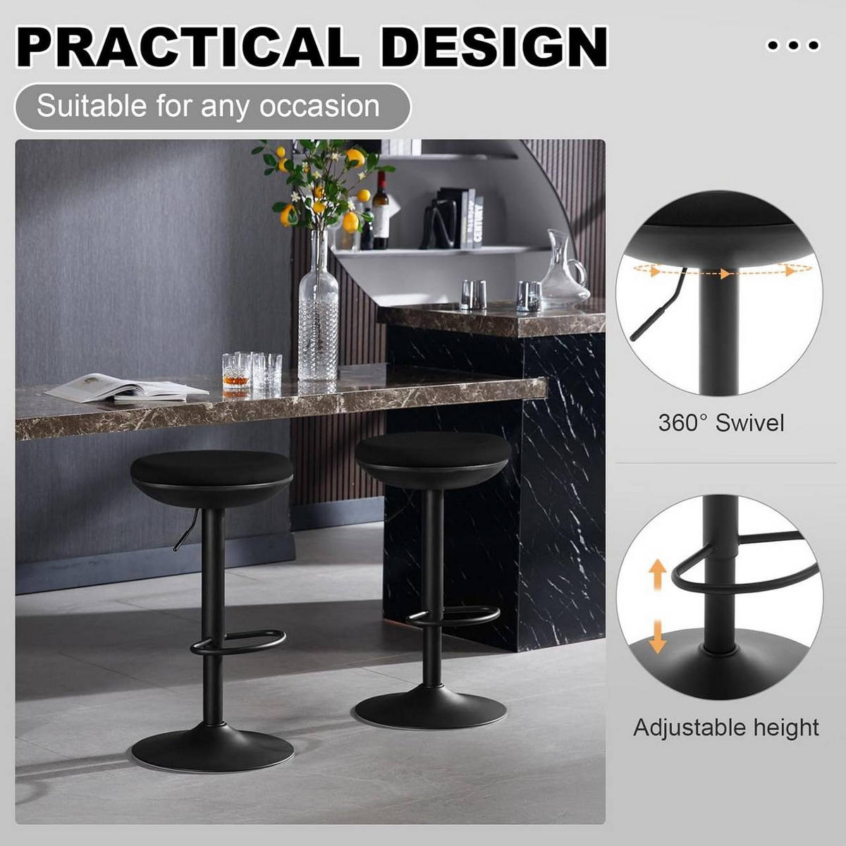 BARHOCKER, Metallgestell, Netzgewebe, Schwarz - Schwarz, Textil/Metall (41/64/41cm) - Woltu