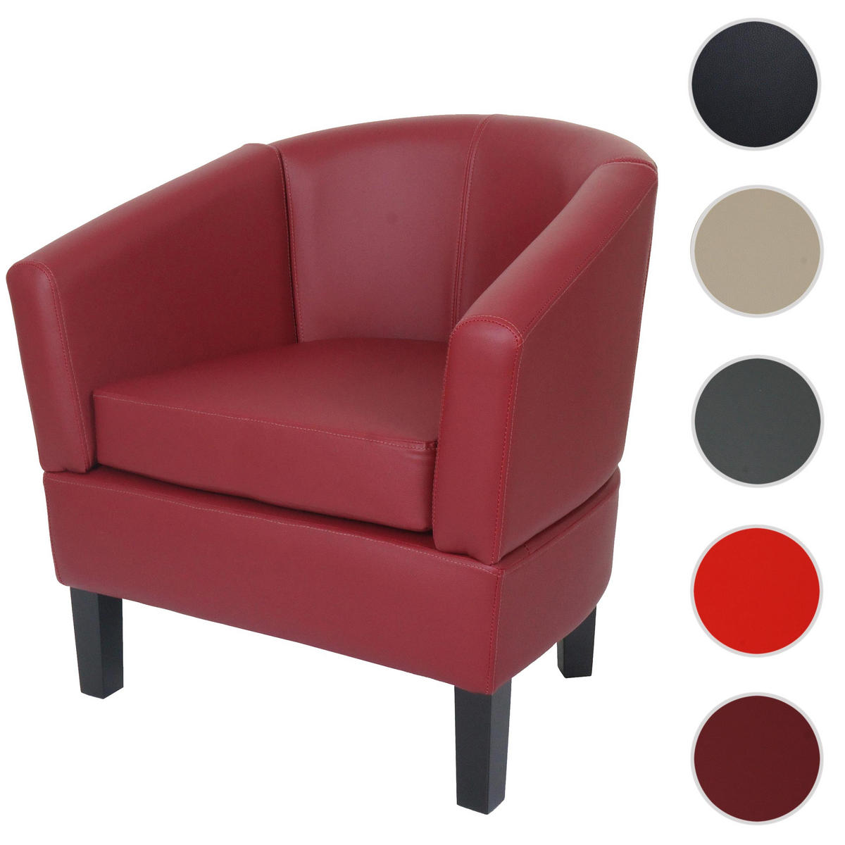 LOUNGE-SESSEL Bordeaux - Bordeaux, Textil (72/72/60cm) - MCW