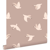 TAPETE Schwäne 50 x 900 cm - Pink, Papier (50/0.1cm) - ESTAhome