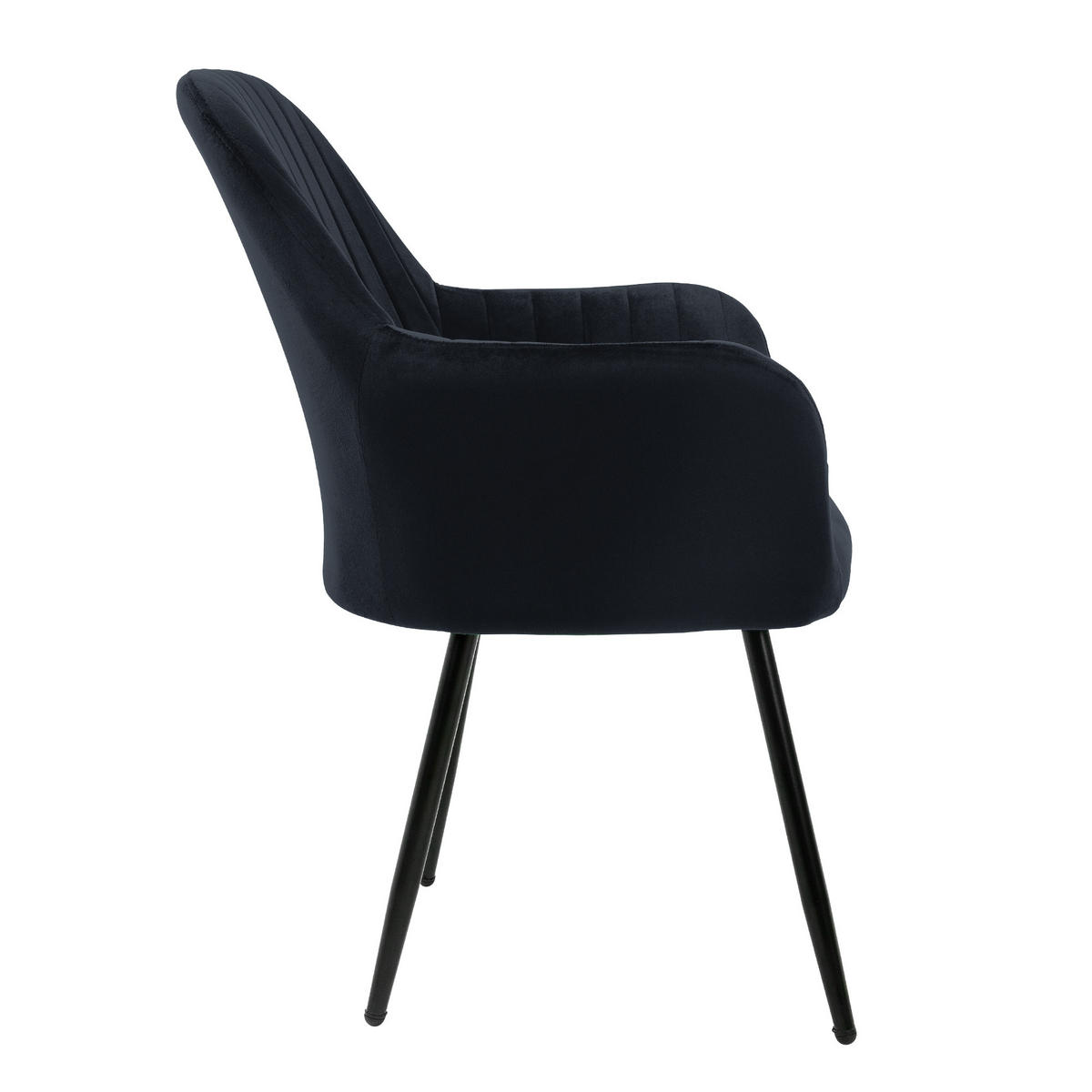 STUHL Samt schwarz - Schwarz, Metall (60/84/58cm) - ML-DESIGN