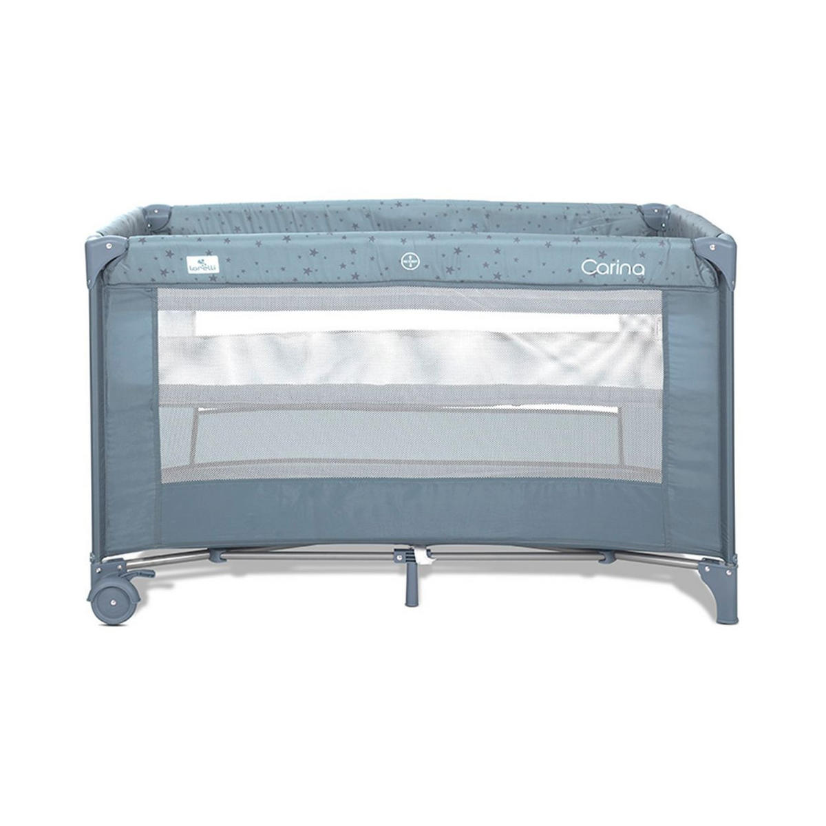 REISEBETT Carina 2 Ebenen blau Matratze Tragetasche faltbar Räder mit Bremse - Blau, Kunststoff (67/125cm) - Lorelli