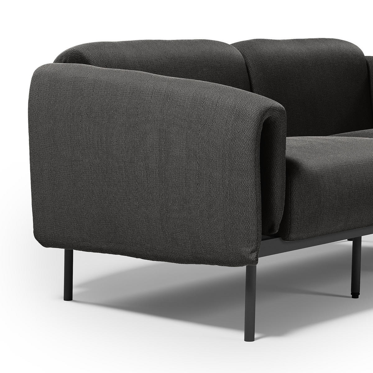 2-SITZER OUTDOOR-SOFA - Schwarz, Textil/Metall (184/70/98cm) - home24