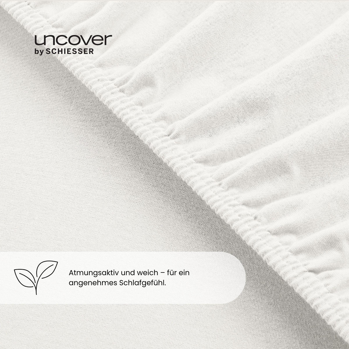 SPANNBETTLAKEN New Jersey - 100% Baumwolle - 180x200 cm - Weiß - Weiß, Textil (180/200cm) - Uncover by Schiesser