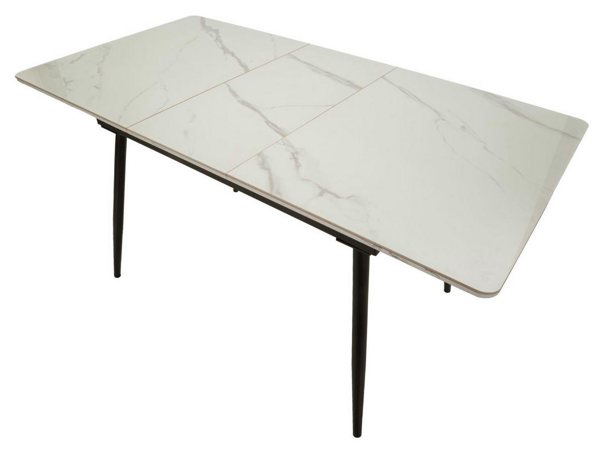 ESSTISCH Matt, schwarz und weiß, Metall und Keramik, 120 x 80 x 75 cm - Schwarz/Weiß, Keramik/Metall (80/120/75cm) - Mauro Ferretti