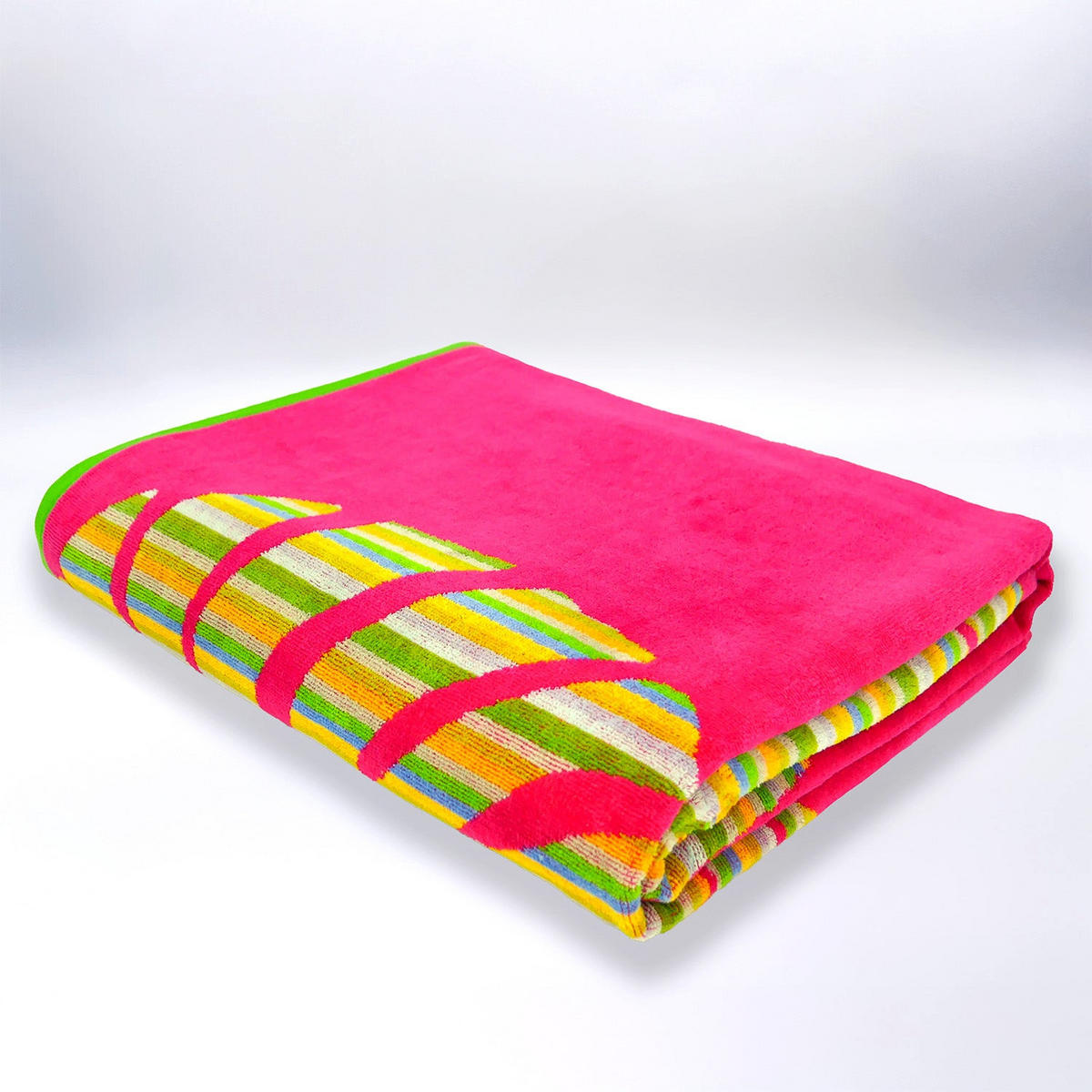 STRANDTUCH aus Veloursfrottee Jacquard Rosa 140x180 400g/m² - Cadix - Pink, Textil (140/180cm) - LE COMPTOIR DE LA PLAGE