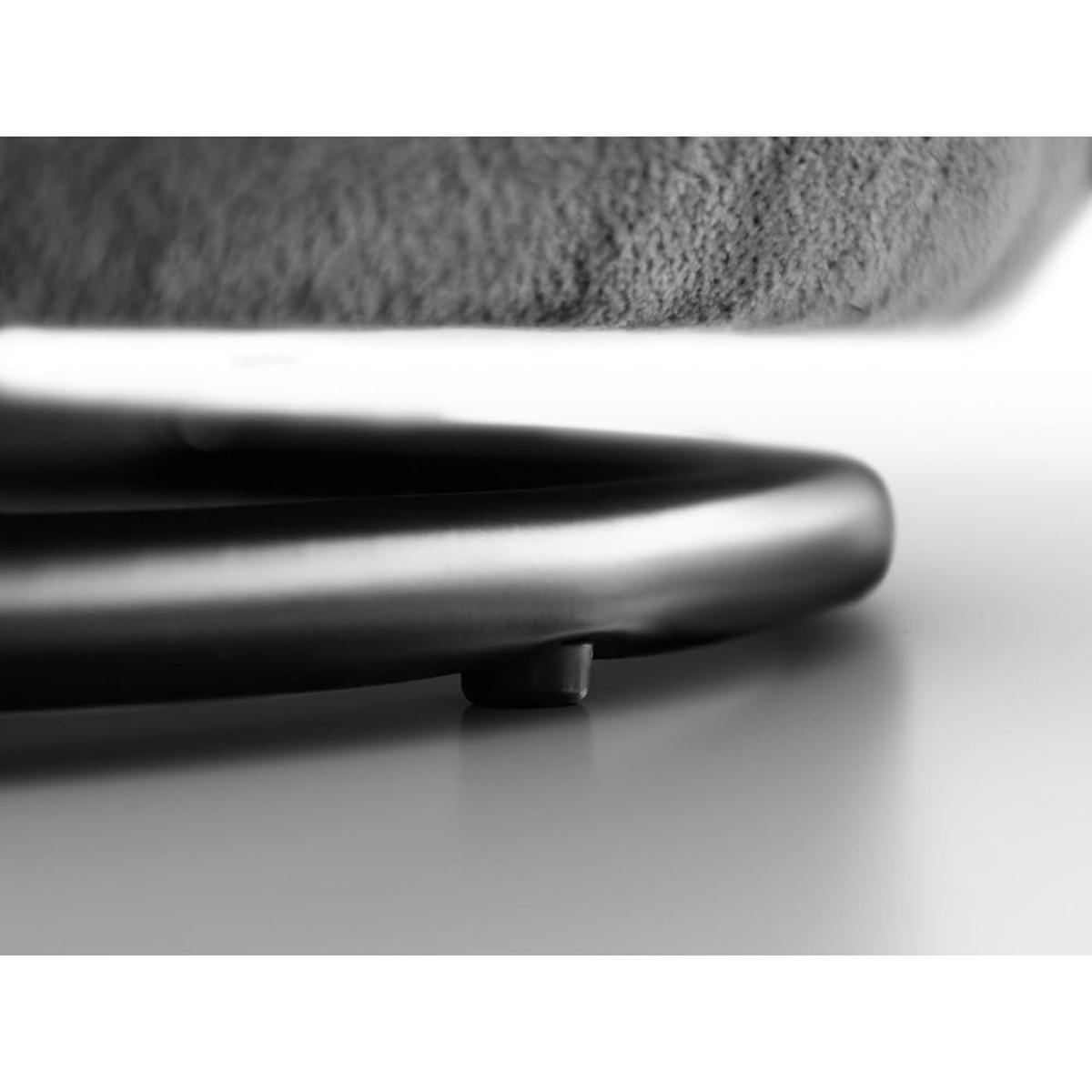 DREHSESSEL Dolce dunkelgrau velour - Dunkelgrau/Schwarz, Textil (90/83/90cm) - Beautysofa