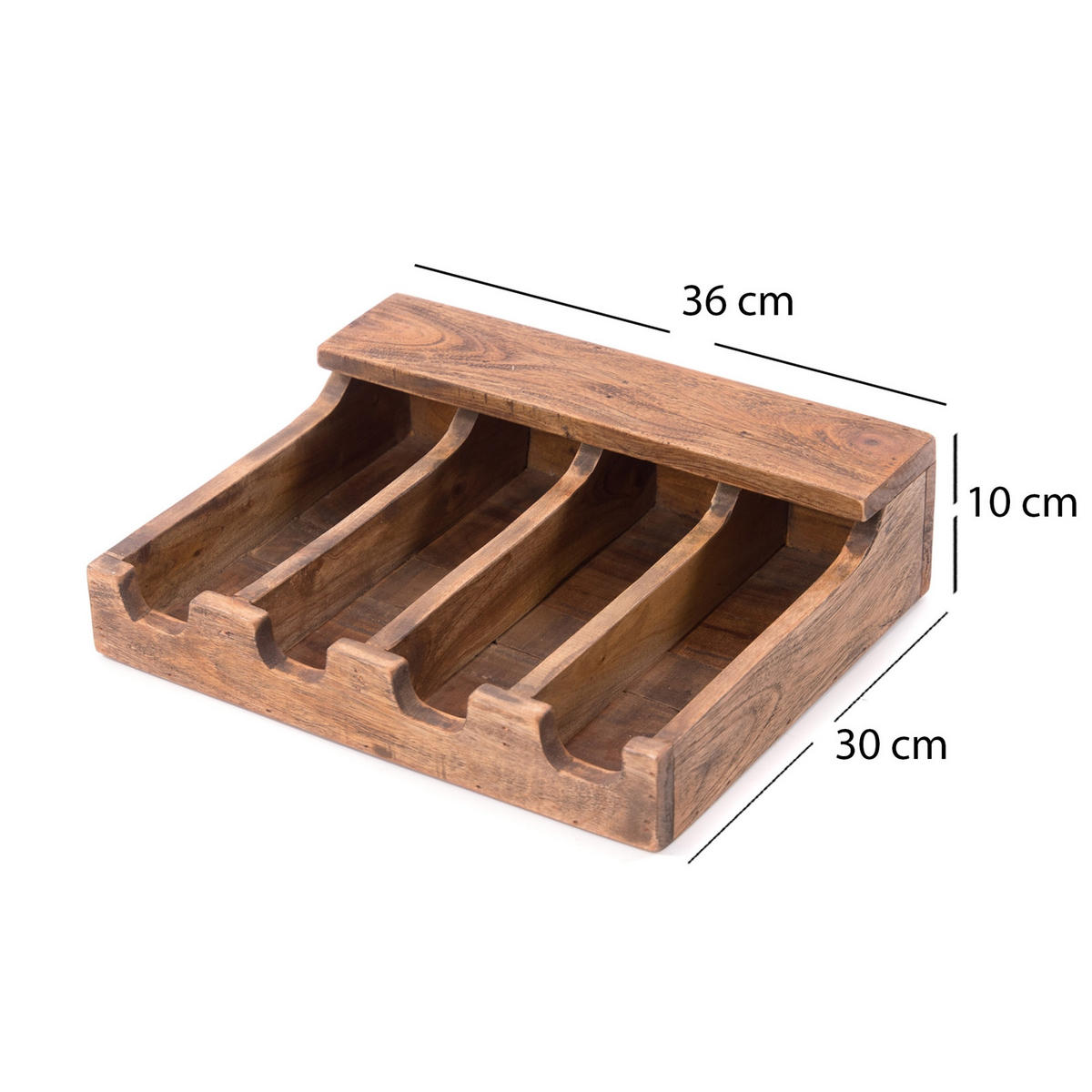 BESTECKKASTEN Palu Massivholz naturfarben - Naturfarben, Holz (36/10/30cm) - DESIGN DELIGHTS