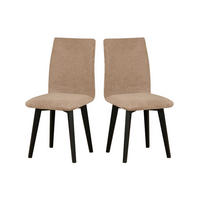 STUHL 2er Set Luna 2, schwarz - Schwarz/Mokka, Holz (43/90/41cm) - Leaf Design