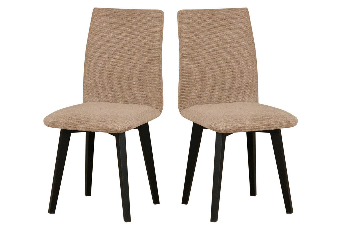 STUHL 2er Set Luna 2, schwarz - Schwarz/Mokka, Holz (43/90/41cm) - Leaf Design