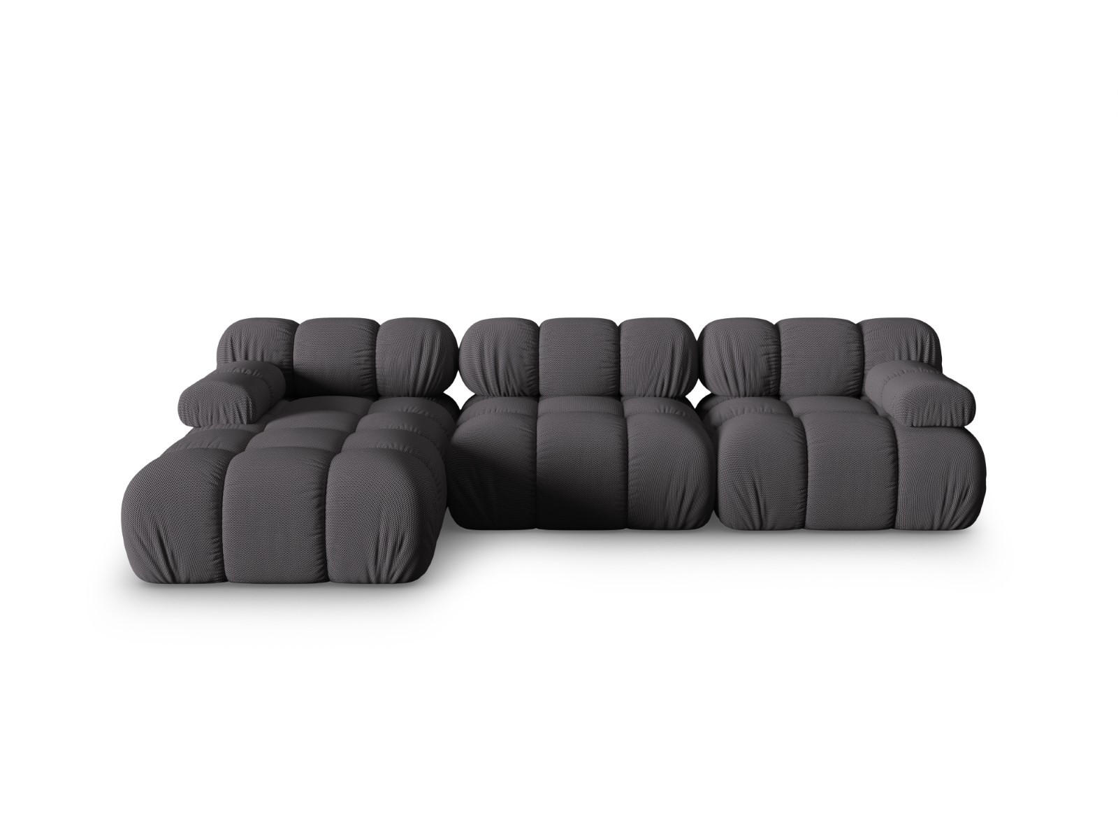 ECKSOFA modular links Bellis aus 3D-Stoff Expresso 4 Sitzplätze - Graubraun, Textil (155/282cm) - Micadoni