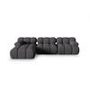 ECKSOFA modular links Bellis aus 3D-Stoff Expresso 4 Sitzplätze - Graubraun, Textil (155/282cm) - Micadoni