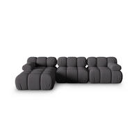 ECKSOFA modular links Bellis aus 3D-Stoff Expresso 4 Sitzplätze - Graubraun, Textil (155/282cm) - Micadoni