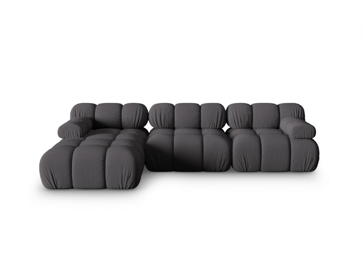 ECKSOFA modular links Bellis aus 3D-Stoff Expresso 4 Sitzplätze - Graubraun, Textil (155/282cm) - Micadoni
