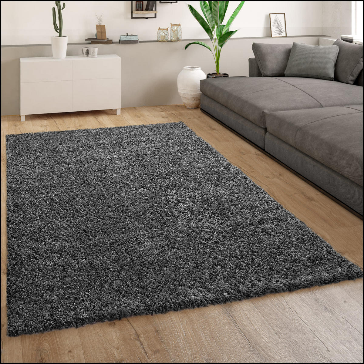 HOCHFLORTEPPICH 60/100 cm Trip Sky 450 - Anthrazit, Textil (60/100cm) - Paco Home