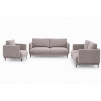 SOFASET Helmer 3-2-1 In Stoff Baloo - Grau, Holzwerkstoff/Textil (226/95/95cm) - Fun Möbel