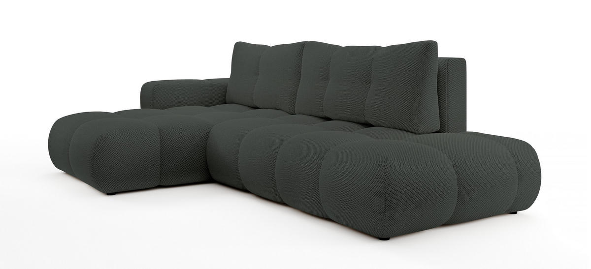ECKSOFA DUCA L-S Grau Jersey mit Schlaffunktion - Dunkelgrau, Holz (266.5/266.5cm) - MASSENO