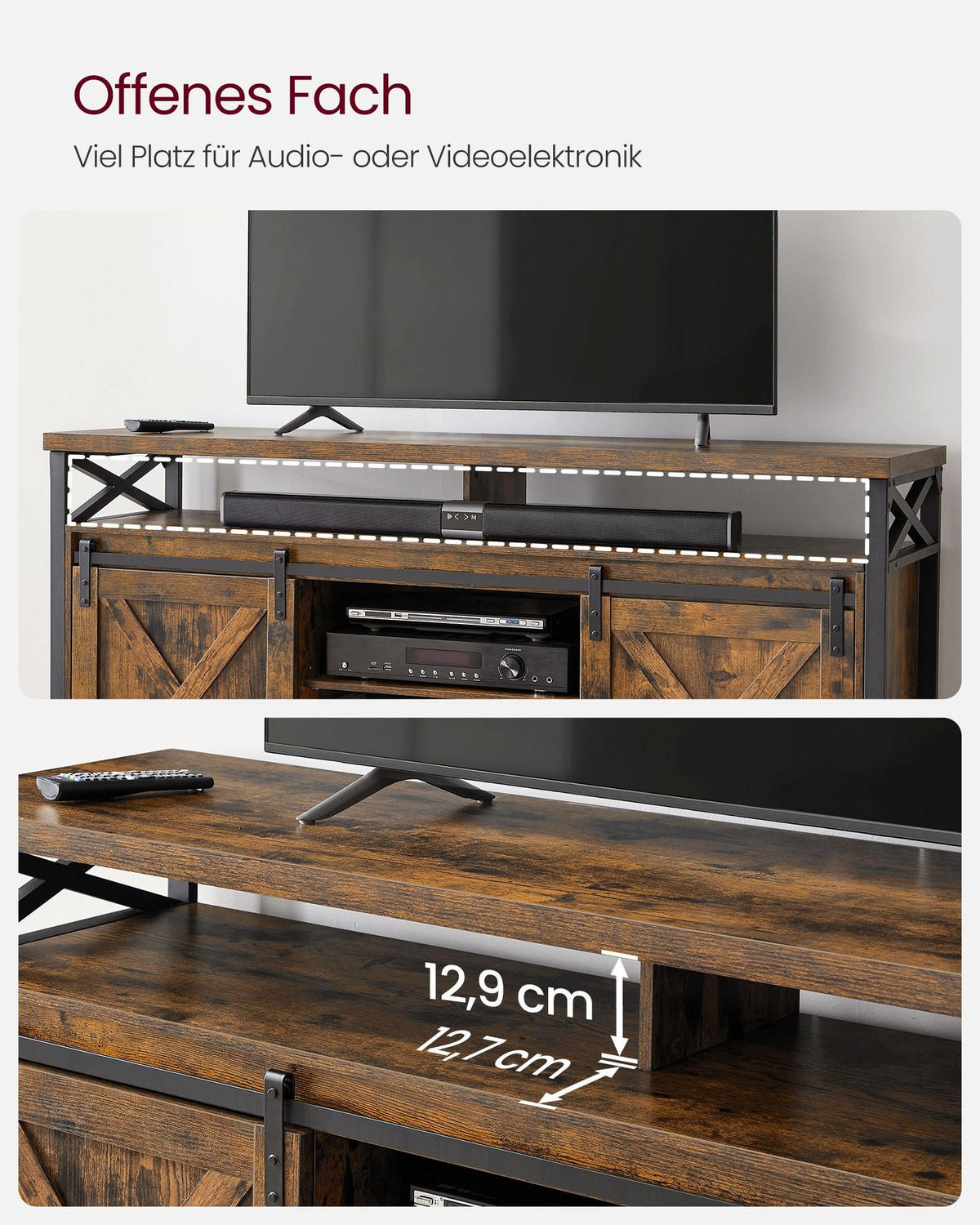 TV-SCHRANK N'DJAMENA - Braun, Holzwerkstoff (147/76/40cm) - Hansiro