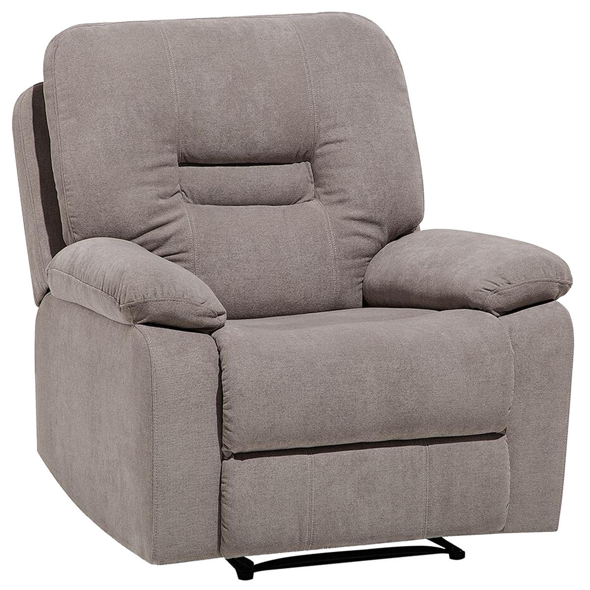 SESSEL Polsterbezug taupe verstellbar Bergen - Beige/Schwarz, Textil (85/101/74cm) - Beliani