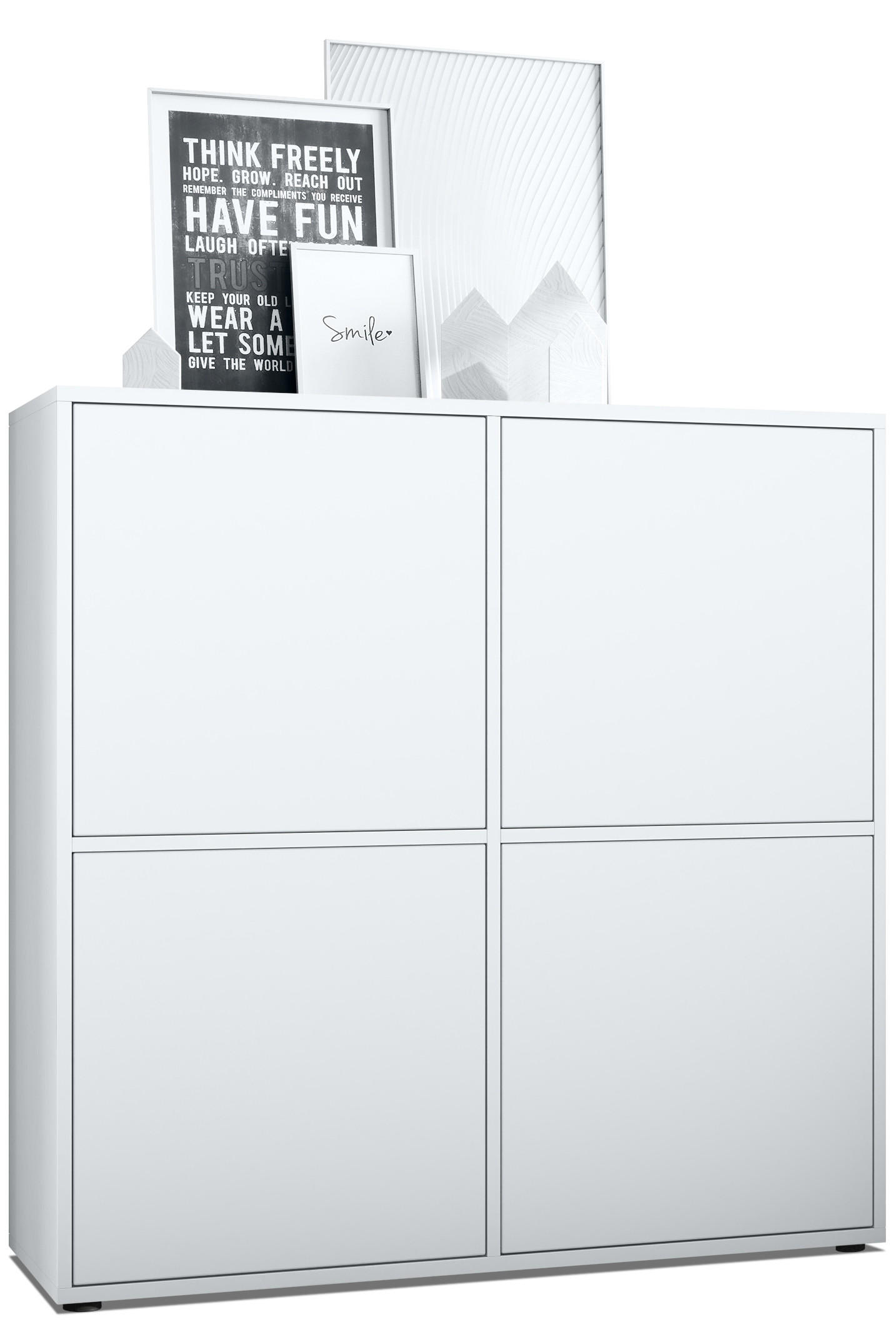 Vladon Highboard Weiß 104x105.5x35.5 cm