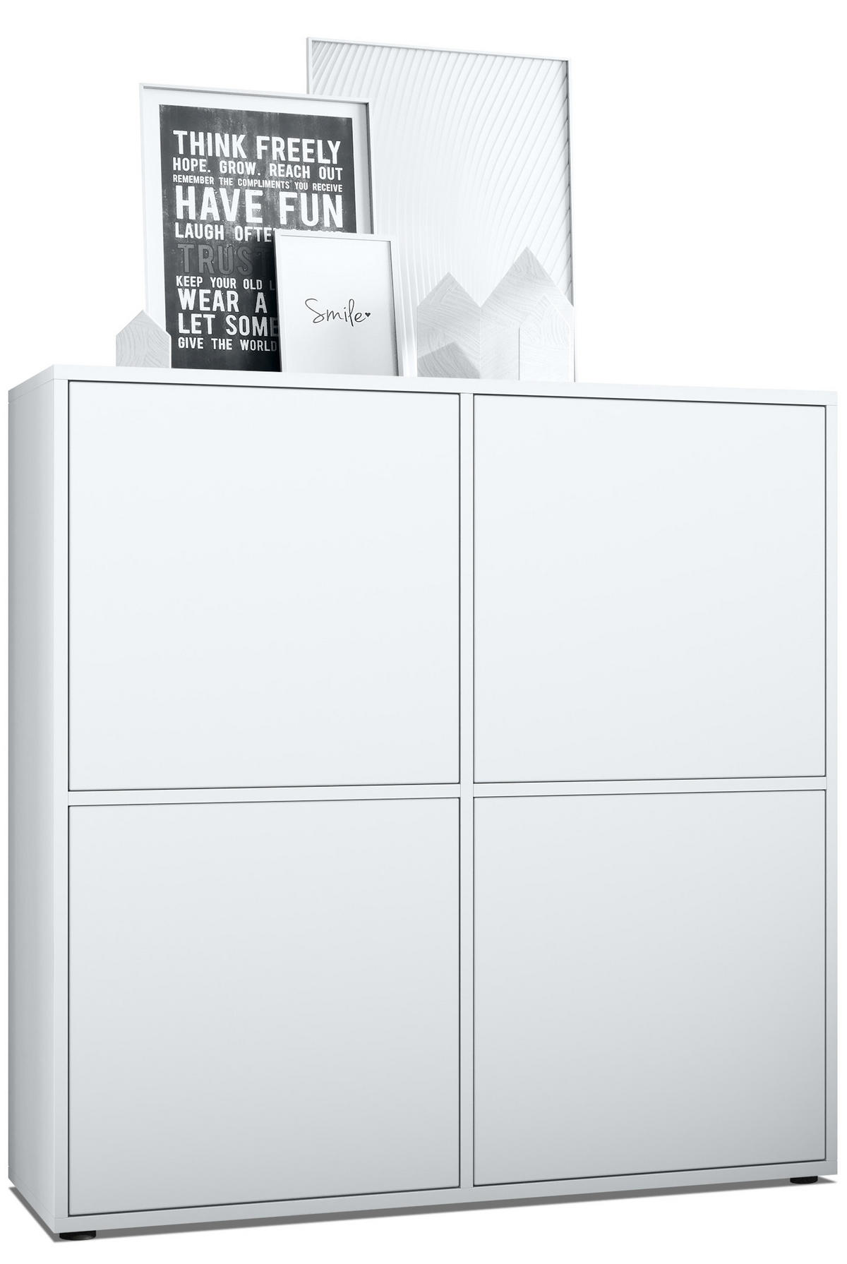 HIGHBOARD Cuba Türen in Weiß matt - Weiß, Holzwerkstoff (104/105.5/35.5cm) - Vladon
