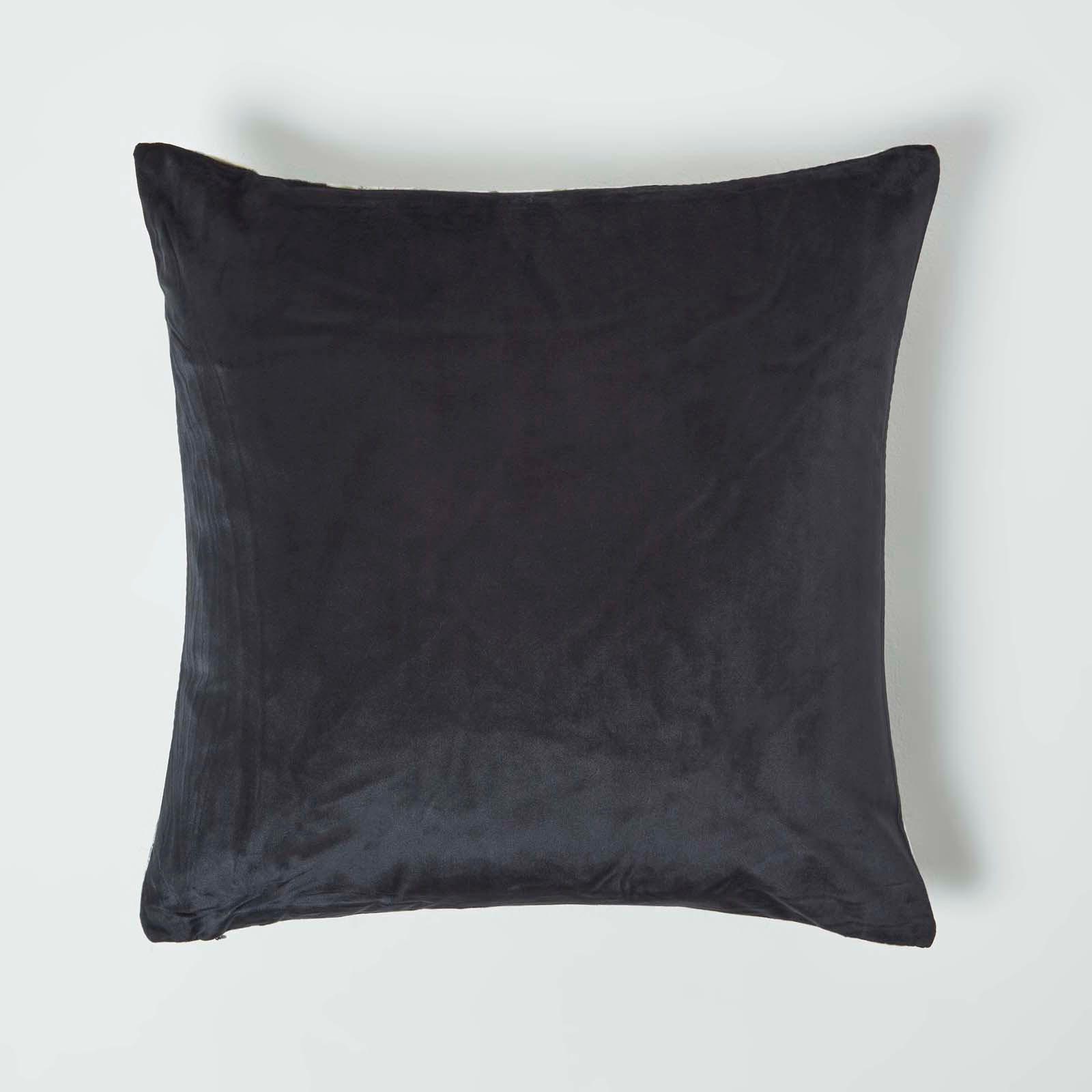 KISSENHÜLLE Butterfly Garden – Samt grün-grau 46/46 cm - Grau, Textil (46/46cm) - Homescapes